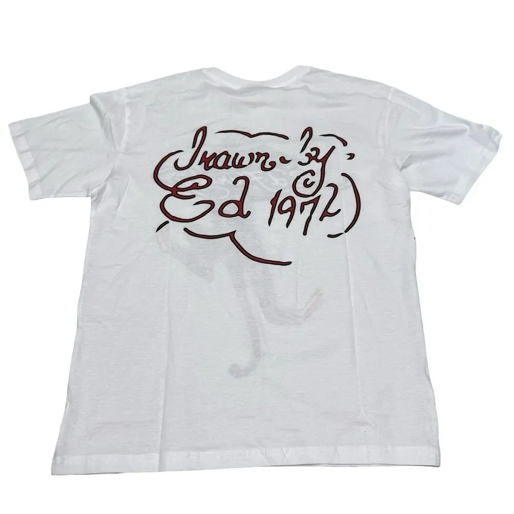 NWT ED HARDY White Black PantherShort Sleeve T SHIRT KIDS XLarge Back Design Too